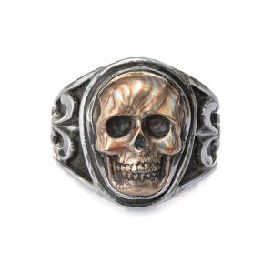 Lee Downey リーダウニー Sculpted Skull Ring - Mokumekin (木目金) / スカル リング 指輪 ドクロ シルバー メンズ レディース 送料無料