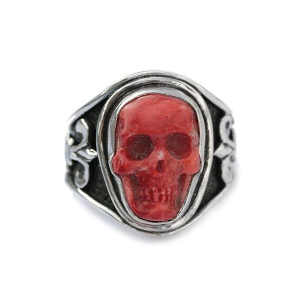 Lee Downey リーダウニー Sculpted Skull Ring - Spiney Oys...