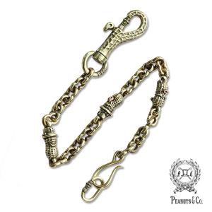 PEANUTS&CO. ピーナッツカンパニー 3 PEANUTS WALLET CHAIN ( brass ) 3ピーナッツ ウォレットチェーン ブラス 正規品 キーホルダー キーリング 真鍮