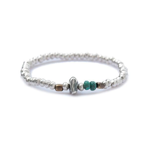 SunKu サンク 39 シルバー ビーズブレスレット (M) / SK-067 正規品 ブラス ゴ...