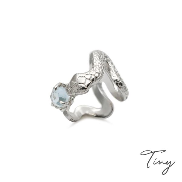 Tiny タイニー 白蛇のイヤーカフ 正規品 指輪 イヤカフ アニマル ヘビ スネーク シルバー 9...