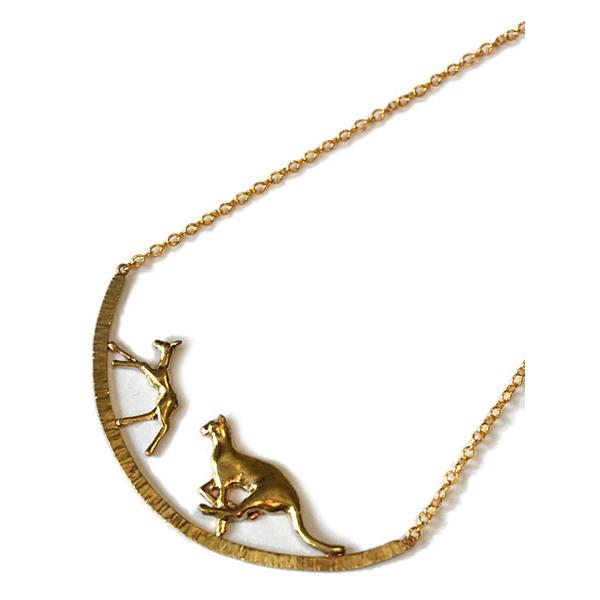 Tiny タイニー インパラ&amp;チーター ネックレス 正規品 ゴールド ペンダント アニマル ブラス ...