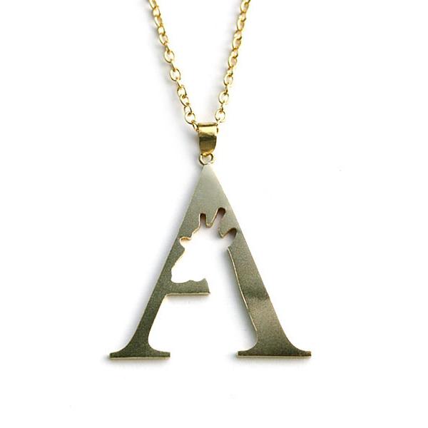 Tiny タイニー A×キリン ネックレス 正規品 イニシャル アルファベット ペンダント ゴールド...