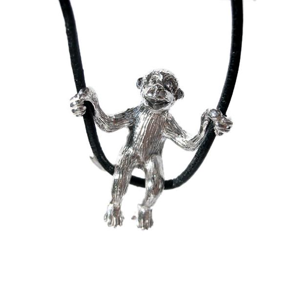 Tiny タイニー さるC ネックレス 正規品 猿 モンキーペンダント シルバー アニマル 動物 銀...