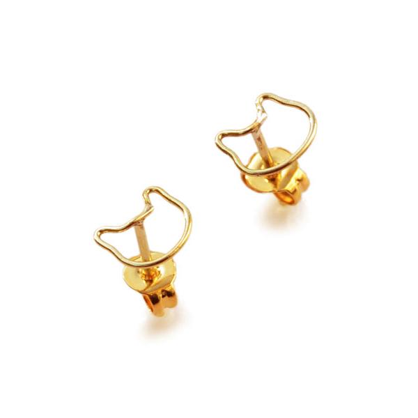 Tiny tail タイニーテイル 金色の輪郭 ねこピアス 正規品 猫 キャット イヤリング アニマ...