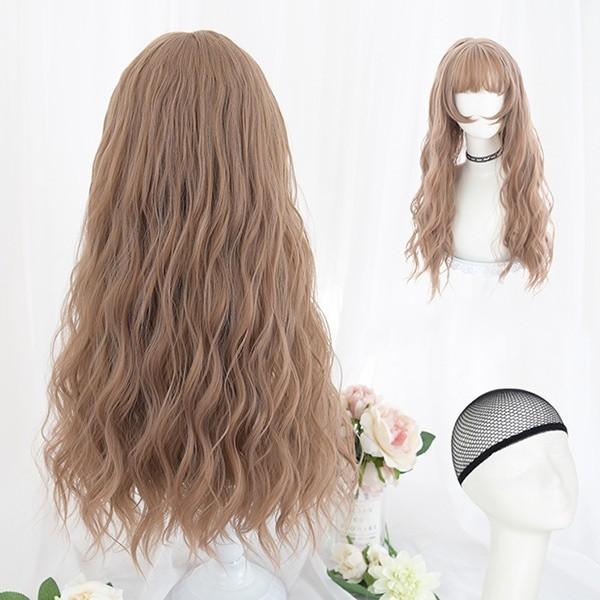 ウイッグ ロリータ ロング カール 原宿風 Lolita ネット付 コスプレ用 可愛い 小顔効果抜群...
