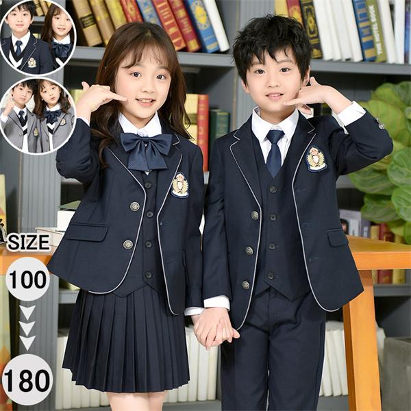4点セット 卒業式 スーツ 入学式 スーツ 子供スーツ 紺 女の子 男の子 制服 スーツ ジュニアス...