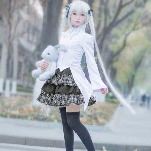 ヨスガノソラ 春日野穹 ロリター お洋服 コスプレ衣装 可愛い ぬいぐるみ cosplay コスプレ コスチューム ホワイト 春日野 穹 変装 仮装