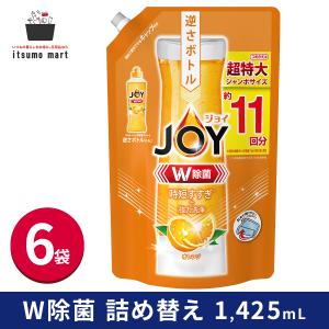 【5%OFF】除菌ジョイコンパクト バレンシアオレンジの香り 詰替ジャンボサイズ 1,425ml 6袋 詰め替え JOY 油汚れ｜itsumomart