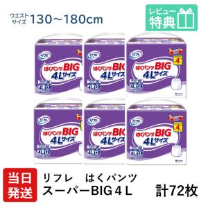 ダンボール未開封品　リフレ　大きい人のはくパンツ4L 12枚×4袋 成人用オムツ リフレ はくパンツ BIG 4Lサイズ ( 12枚入*4袋セット )/ リフレ