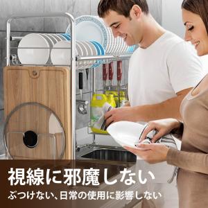 水切りラック シンク上 2段 水切りかご スリ...の詳細画像3