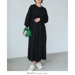 ロングワンピ―ス レディース 長袖 ウエスト切...の詳細画像3