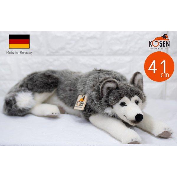 ケーセン 寝そべりハスキー 41?cm コレクション向け ぬいぐるみ　プレゼント