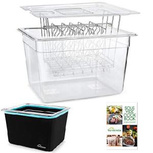 HOMENOTE Container 12 Quart with Lid ＆ Rack and Sl...