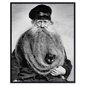 Sea Captain w/Black Cat Wall Art - Weird Creepy Vi...