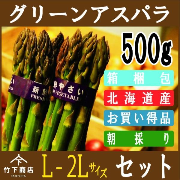 アスパラ グリーン アスパラガス 北海道産 500g L-2Lサイズ 2025年度産商品