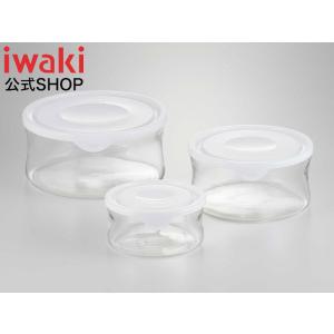 ＼新商品／NEWパック＆レンジ 丸タイプ 3点セット（ホワイト）｜iwaki-kitchenshop-y