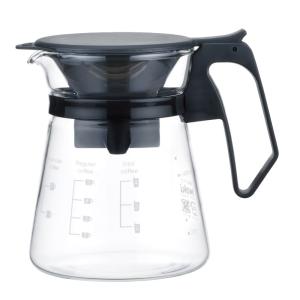 iwaki イワキ  グッドデザイン賞受賞 NEWコーヒーハウス ブラック 600ml コーヒーポット　ドリッパー　ポット　コーヒー　耐熱ガラス　黒｜iwaki-kitchenshop-y