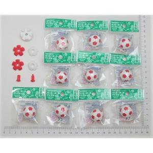 サッカーボール　レッド消しゴム（10個入）｜iwakojapan