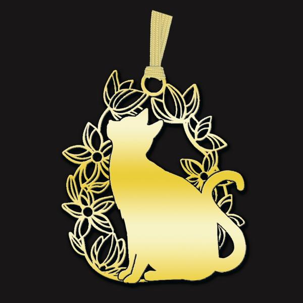 キャットブックマーク「猫と花G」