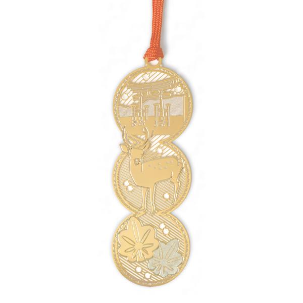 金のしおり「鳥居ともみじ」