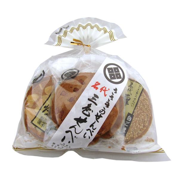 三色せんべい【7枚袋入】(ピーナッツ・アーモンド・白ゴマ)佐々木製菓