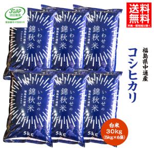 令和5年産 福島県 中通産 コシヒカリ 精白米 30kg (5kg×6袋) 小分け JGAP｜iwaseno-kinnsyuumai