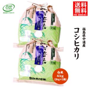 令和3年産 福島県 中通産 コシヒカリ 精白米 4kg (2kg×2袋) 小分け JGAP  お米 ふくしまプライド。体感キャンペーン（お米）｜iwaseno-kinnsyuumai