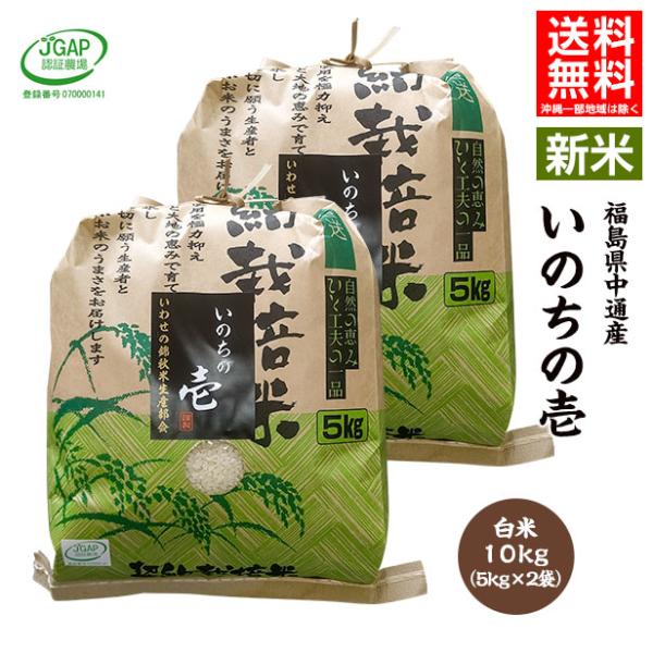 令和7年産 いのちの壱 精米 10kg（5kg×2袋） 送料無料 福島県産