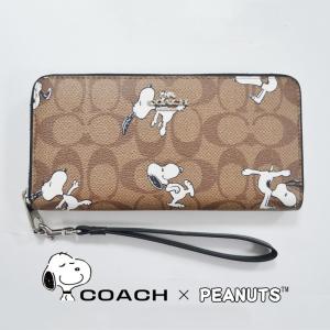 COACH X PEANUTS コーチ x スヌーピー コラボ 財布 ストラップ付き 長財布 C4596 アコーディオン ウォレット [アウトレット] [並行輸入品]
