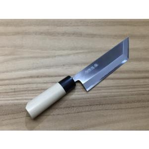 源明利 東型うなぎ裂き包丁 白二鋼 磨 165mm 水牛桂 朴柄 手打鍛造
