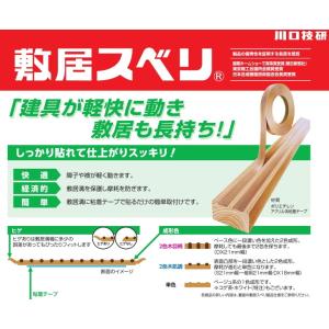 川口技研 敷居スベリ 業務用 長尺スベリ S型 幅21mm×長200m×厚1mm 2色木肌調 敷居す...
