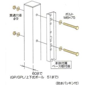 メール便 可 ホスクリーン 川口技研 物干し金物 取付パーツ アルミ支柱 取付け HP-1 (2本入)｜iwauchi-kanamonoten