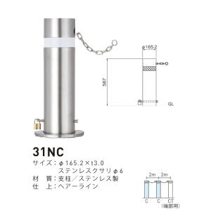 帝金 TEIKIN ステンレス製 上下式 バリカー バリアフリー 取替用支柱のみ 31NC  (メーカー直送品 代引決済不可 個人宅配送不可)｜iwauchi-kanamonoten