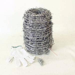 SC 佐藤ケミカル メッキ付 バーブ線 #14(1.8mm)×100m巻 有刺鉄線