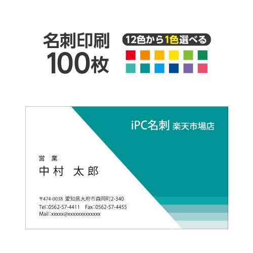 名刺印刷 100枚 名刺簡単作成【選べる12色】校正無料 ゆうパケット送料無料 2c008