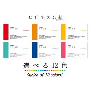 名刺印刷 100枚 名刺簡単作成【選べる12色】校正無料 ゆうパケット送料無料 2c015｜iwill