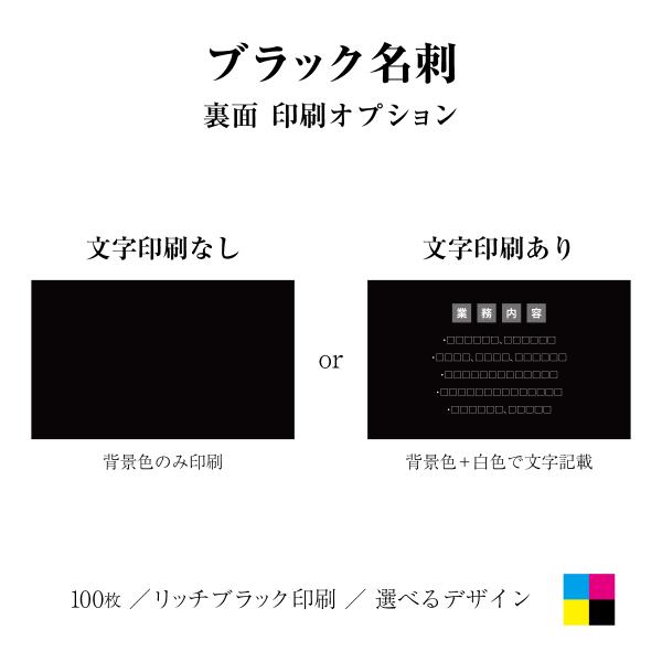 【セット商品】黒名刺【裏面/100枚】 名刺印刷 名刺作成
