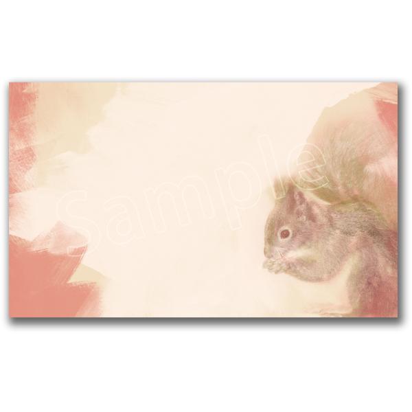 メッセージカード リス 片面印刷  ショップカード 作成 印刷 カード印刷 グリーティングカード メ...