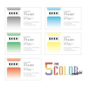 5カラー名刺1箱5色入り 片面印刷  名刺印刷 名刺作成 fcm002