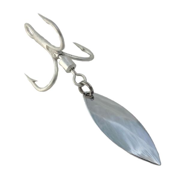 ブレードフック 4# 10個セット シルバー トレブルフック スピンテイル 青物 ブリ サワラ サゴ...