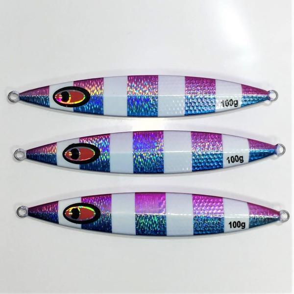 ジグ 3本セット 【100g 3本セット】メタルジグ ブルーピンク