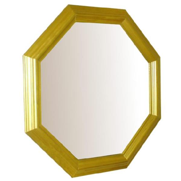風水 正八角形 ウォールミラー デザインフレーム ゴールド 　国産 日本製 鏡 送料無料　