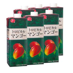 ジューシー トロピカルマンゴージュース 1000ml×6本 1L 紙パック入り 果汁30％ 熊本県果実農業共同組合連合会 全国送料無料｜ICSselection(イクスセレクション)