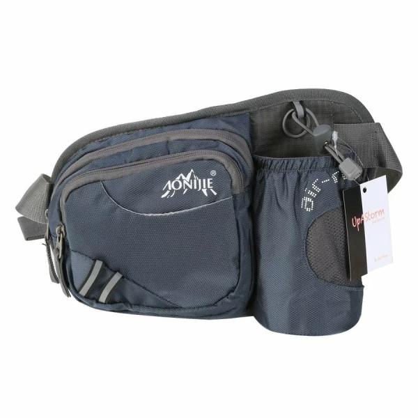 ボトルポーチ ウエストバッグ ランナーポーチ ランニング ウォーキング ジョギング グレー