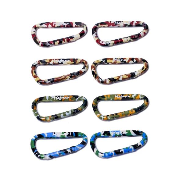 カラビナ おしゃれ 迷彩  ４バリエーション カラーセット 8個セット (6cm)