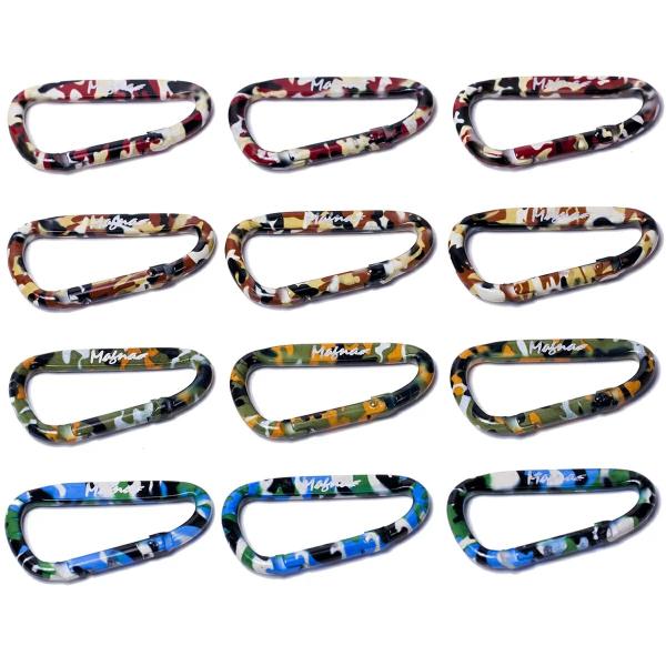 カラビナ おしゃれ 迷彩  ４バリエーション カラーセット 12個セット (6cm)