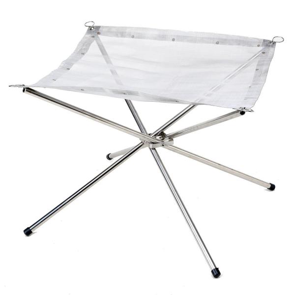 ステンレス 焚火台 ファイアスタンド 簡単組立 メッシュシート