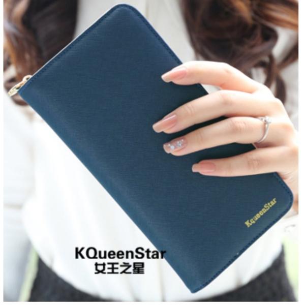 KQueenStar かわいい バイカラー ウォレット 長財布 レディース たくさんカードが入る 大...