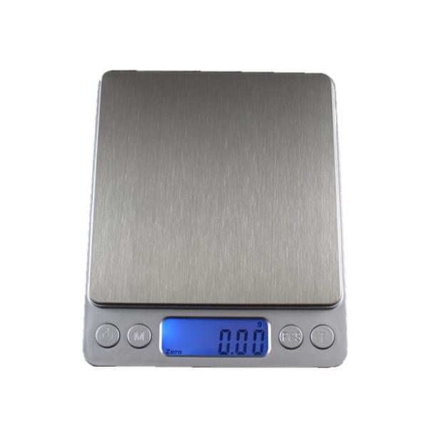 デジタルスケール　0.1g~3kg　コンパクトですっきりデザイン　便利な小物入れ付き 単4電池 2本...